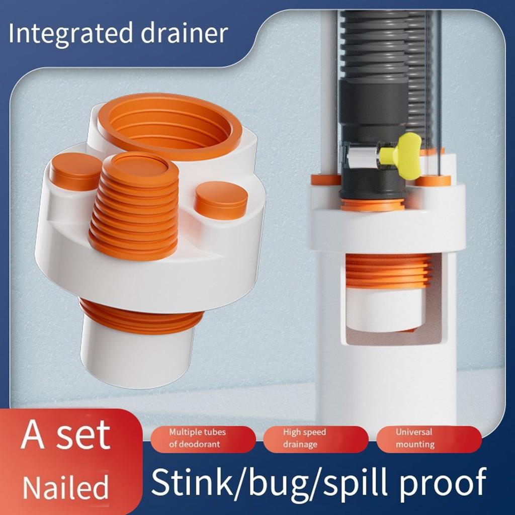 Washing Machine Floor Drain Pipe Tee Kitchen Pipe Drainpipe Connector Sewer Elbow Pipe Tees Washroom Accessories