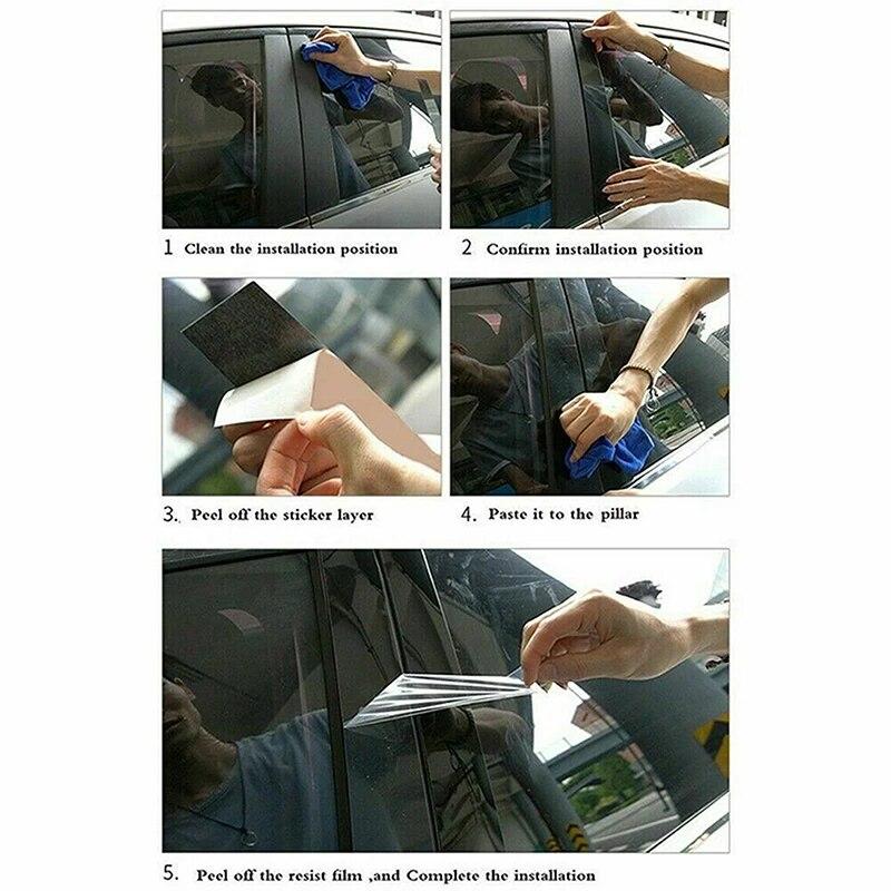 8Pcs For Honda HRV 2016 2017 2018 2019-2022 Glossy Black Car Door Window Pillar Posts Trim Cover Autp BC Column Decoration Parts