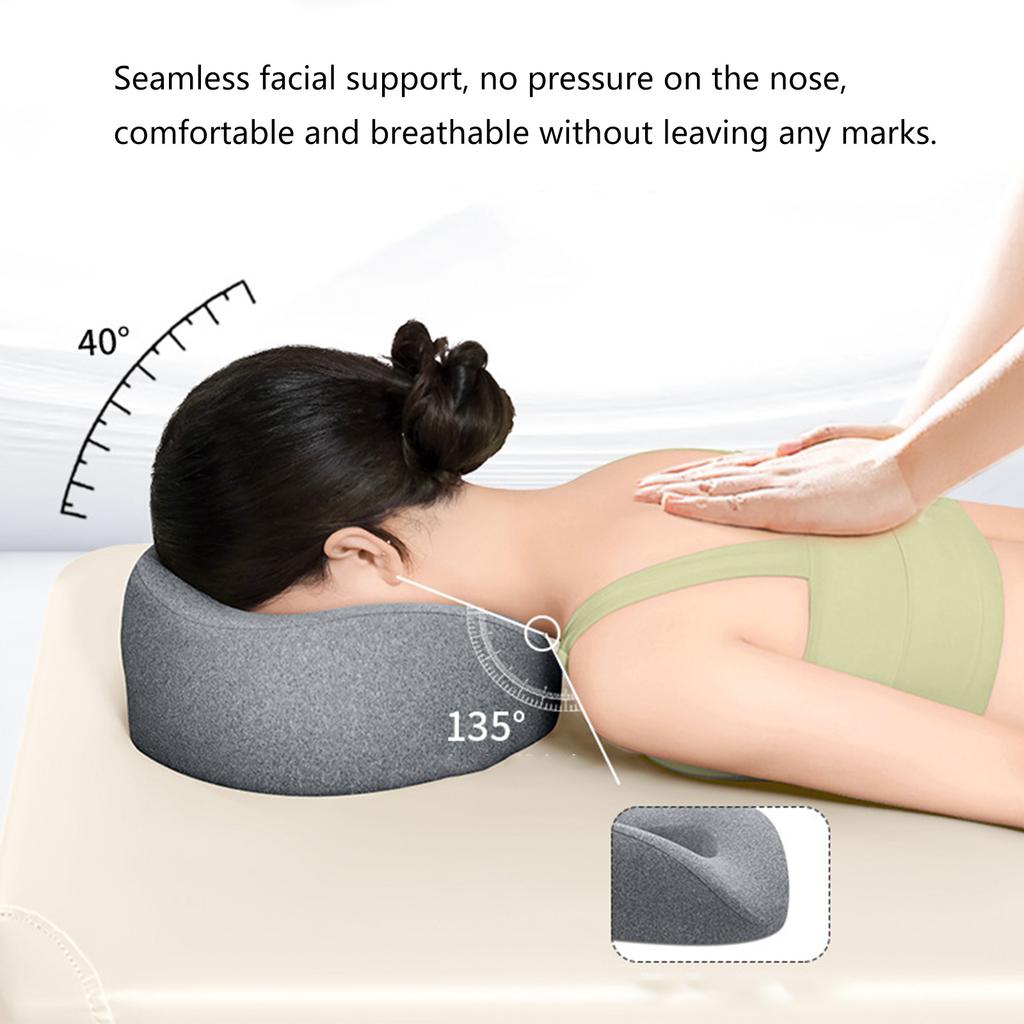 Эргономичная подушка для лица из пены с памятью для массажных столов с дышащим чехлом из поликоттона и съемной конструкцией