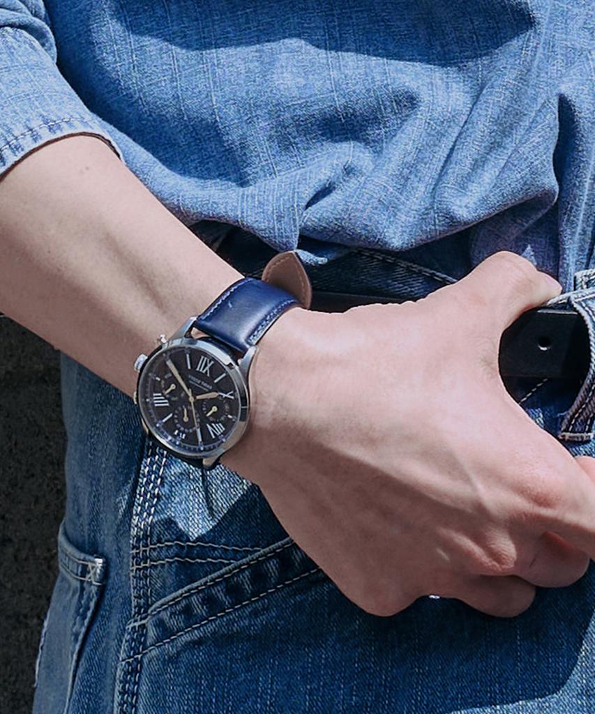 Мужские часы Zenith Multi Leather - Синие / St7508L-Sll