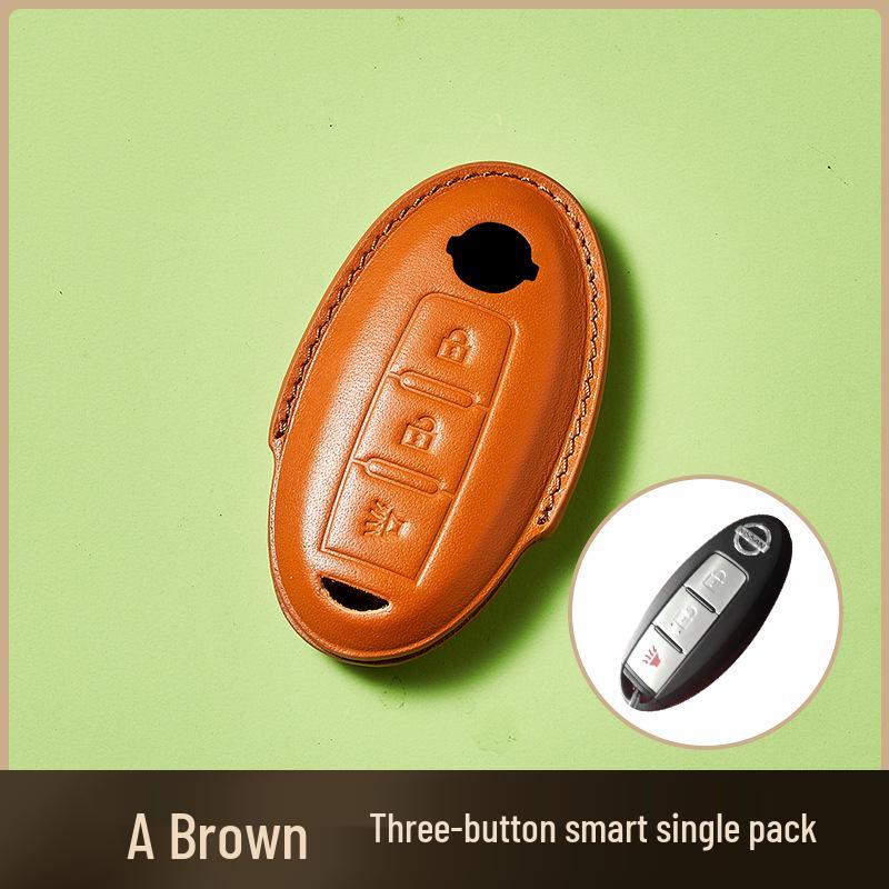 Ключница из коровьей кожи растительного дубления для ключа от автомобиля New Sylphy Murano, ручная работа, дизайн с пряжкой для мужчин