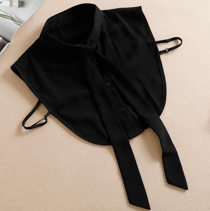 Vintage White Woman Fake Collar Black Crystal Lady Detachable Collar Shirt Neckwear False Collar With Beads Clothing Accessories