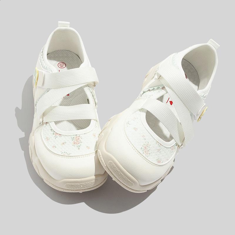 Модная обувь Женские кроссовки на платформе Женская обувь Толстая подошва Повседневные Розы Холст Резина Досуг Цветочный Липучка Ткань Однотонный Р