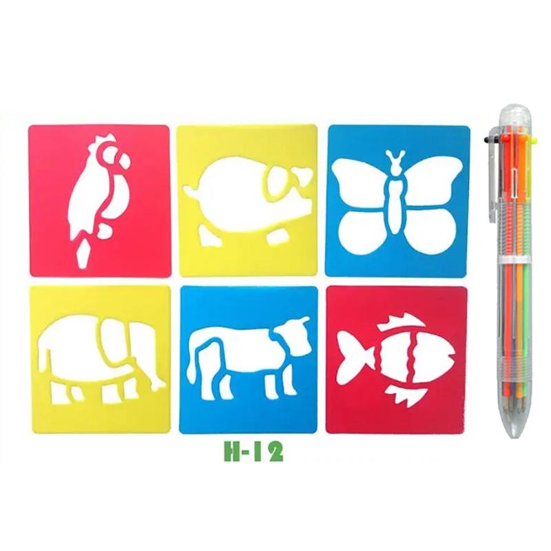 Трафареты для рисования своими руками Разные стили Моющиеся Многоразовые Шаблоны мультяшных форм для школы офиса Образовательный художественный шаблон TMZ