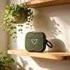 Tide brand plush paint flower love army green dream shadow case earphone protective case 1st generation dark gray niche retro