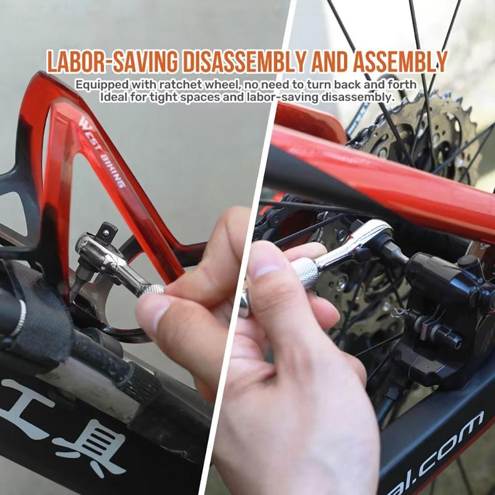 1Pcs with Anti-slip Ergonomic Handle Ratchet Wrench 14 Drive Hand Tool  For Tightening Tasks