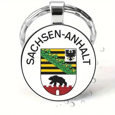 1 шт. Брелок с дизайном флага земли Саксония-Анхальт, прочный, сделай сам, аксессуары для ключей от машины, креативный кулон, подарок для мужчин и женщин
