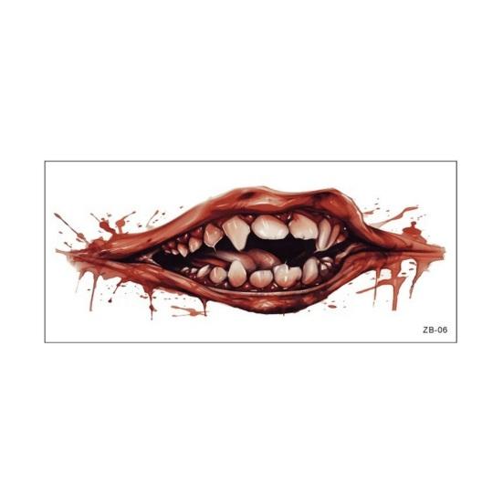 2/5/10/20 шт. Хэллоуин жуткие татуировки рот наклейки шрам татуировки лицо водонепроницаемые временные татуировки вечеринка боди-арт DIY макияж наклейка
