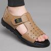 Юаньчан кожаные сандалии летние ажурные мужские повседневные дышащие модные римские пляжные туфли