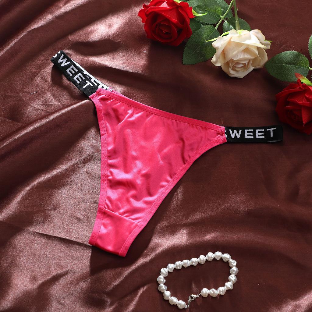 Женское новое весенне-летнее нижнее белье-стринги с низкой посадкой, дышащие, с надписью на поясе