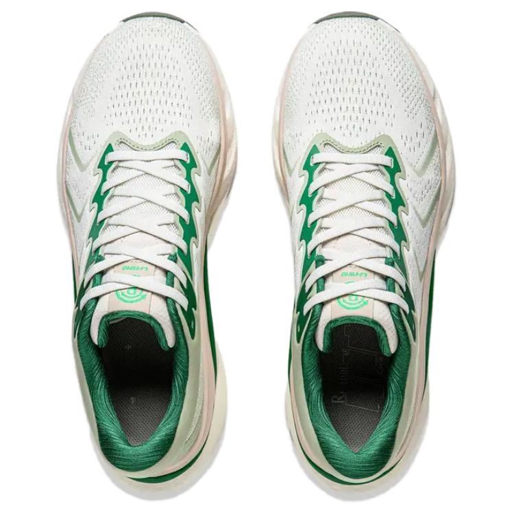 Li Ning Амортизация, Износостойкие Низкие Повседневные Беговые Кроссовки Мужские Бело-Зеленые AZGU005-5