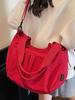 Легкая женская повседневная сумка-тоут кроссбоди в корейском стиле - Большая вместимость, на одно плечо, Красная