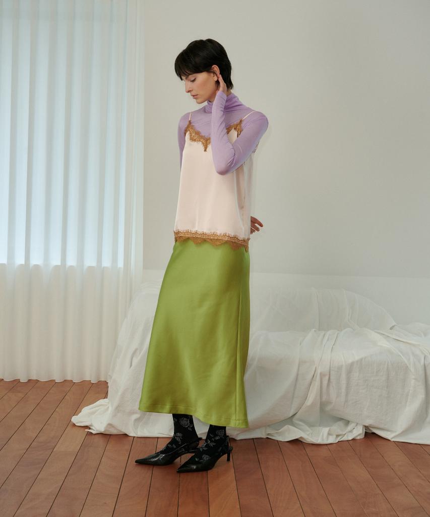 MELLY&ROSE Кружевной атласный топ Melly (319951)_Розовый