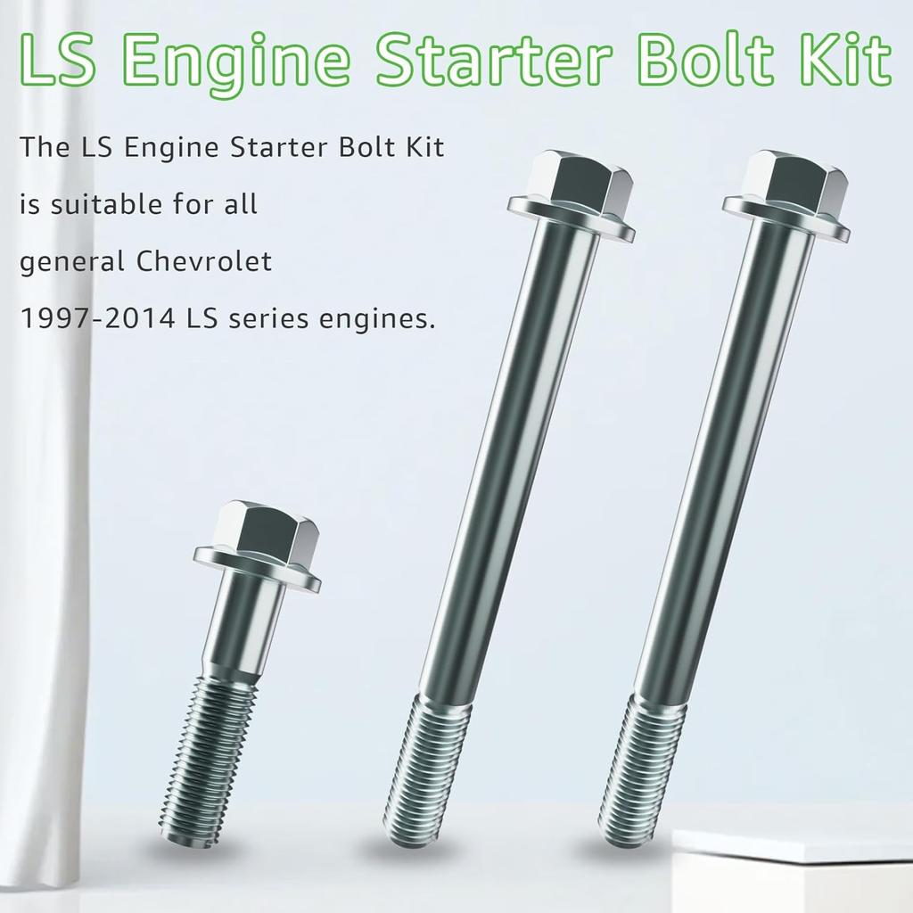 LS Engine Starter Bolts Kit - Long Short LSX LS1 Is Compatible With Camaro Corvette Silverado 4.8L 5.3L 6.0L 6.2L GM 1997-2014 LS Series Engine LS1