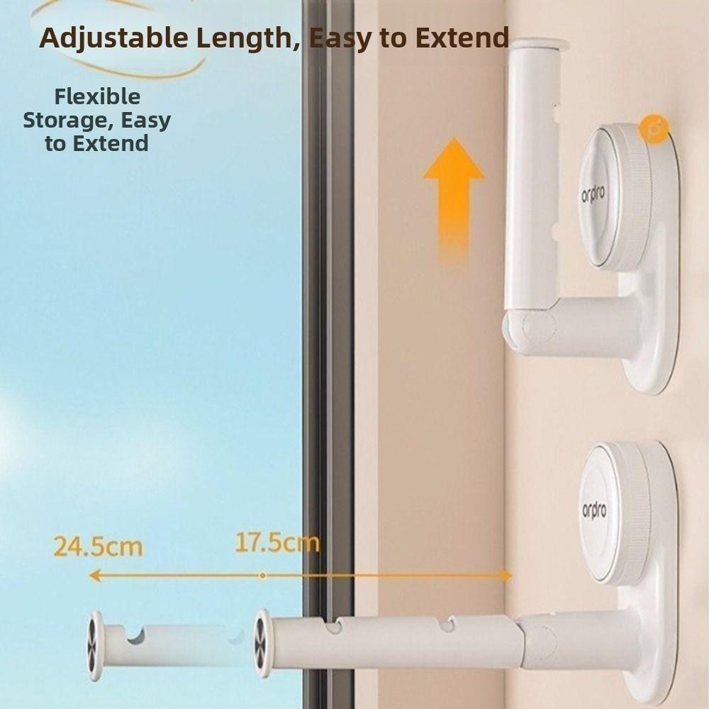 Сушилка для одежды на присосках Регулируемая длина Подвесная стойка для балкона Окно