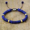 BLINGBAY Men's And Women's Bracelet New Natural Lapis Lazuli Handmade Beaded Bracelet Adjustable Bracelet Party Birthday Jewelry Gift
