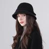 Hepburn Style Wool Hat Women's French Retro Bow Basin Hat Temperament Elegant Warm Bucket Hat