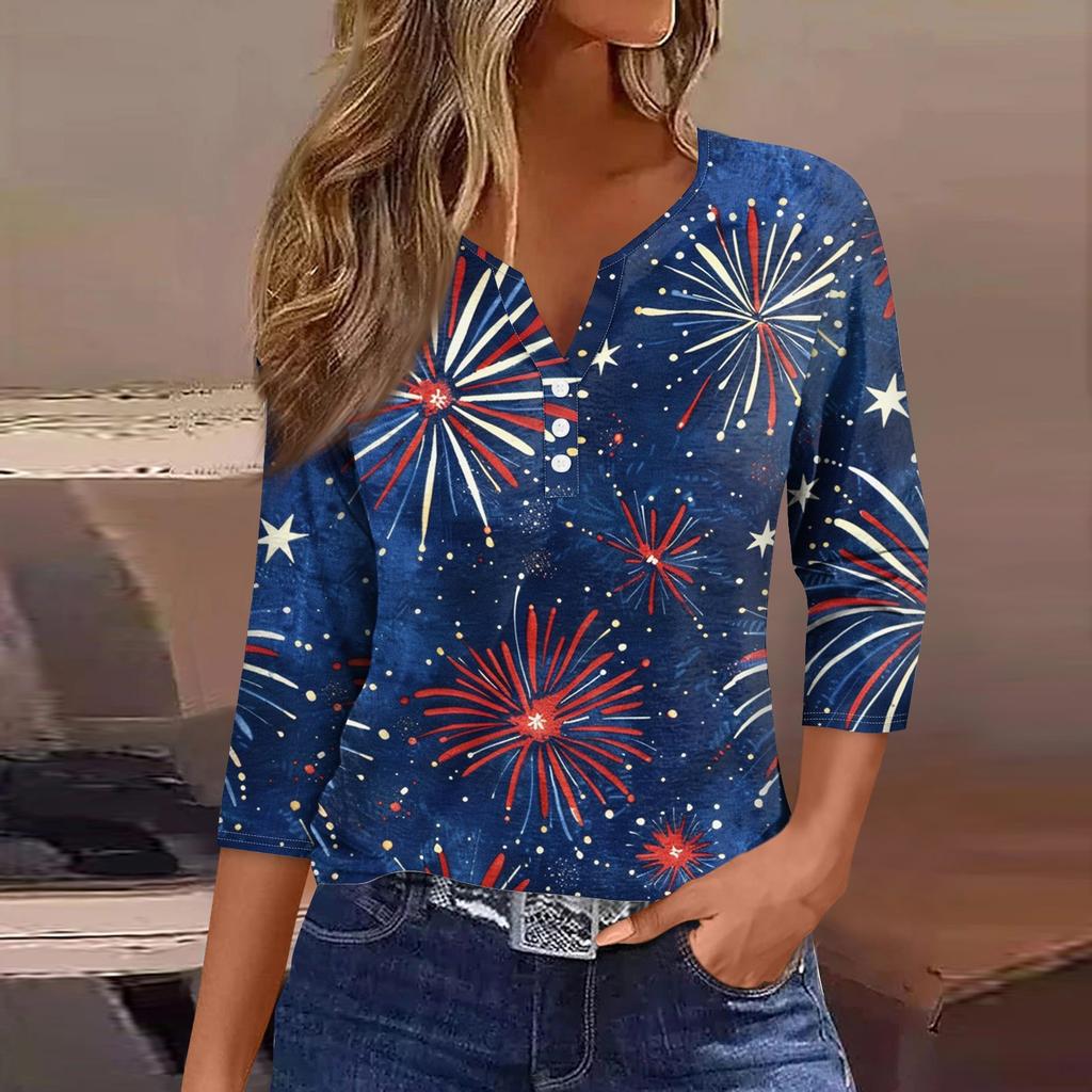 Женская футболка с короткими рукавами и принтом «День независимости»