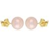 Les Trésors De Lily [M6746] - Gold Plated 'Mineralia' Rose Quartz Earrings - 12 Mm