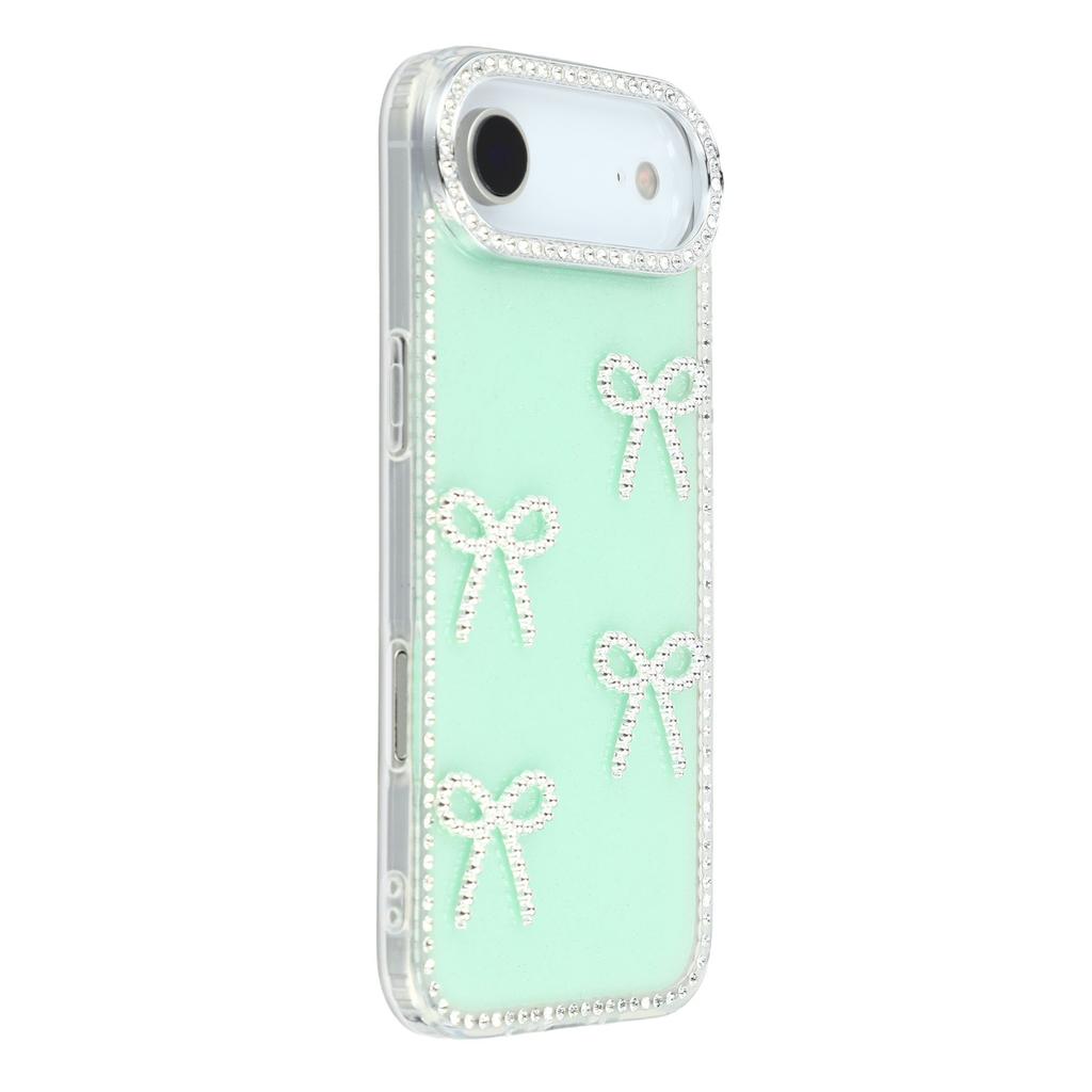 For iPhone Air Case Rhinestone Edge Butterfly Bow Decor TPU+PC IMD Phone Cover