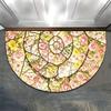 Colored Glass Flower Semi-Circular Floor Mat Anti Slip And Absorbent Carpet Bedroom Entrance Floor Mat Home Decoration