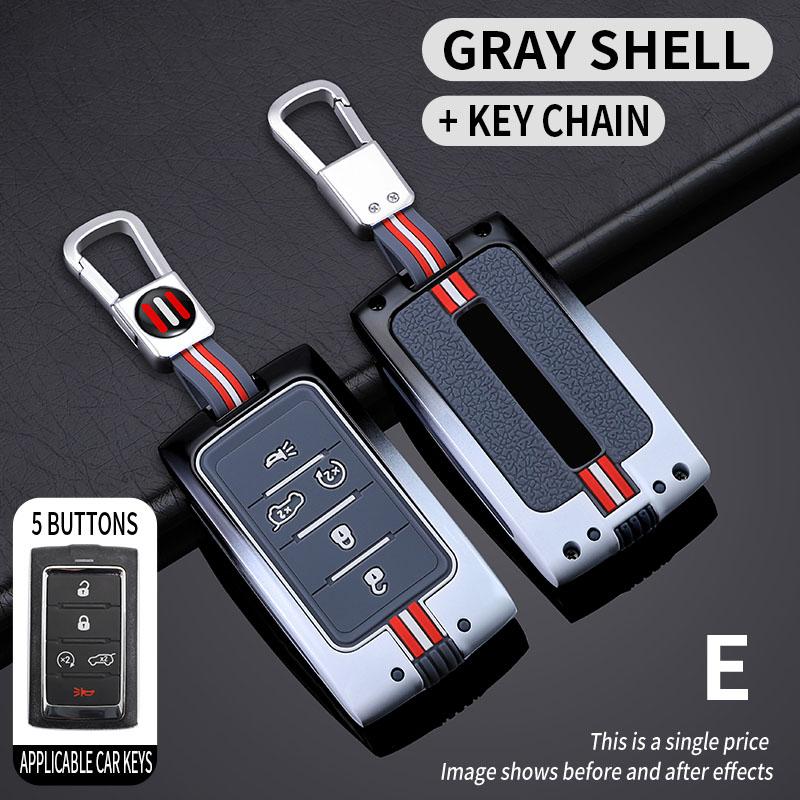 Zinc Alloy Car Key Case Cover Shell Fob for Jeep Wagoneer 2021- 2022 for Grand Cherokee L 2020 2021 2022 Keychain Accessories
