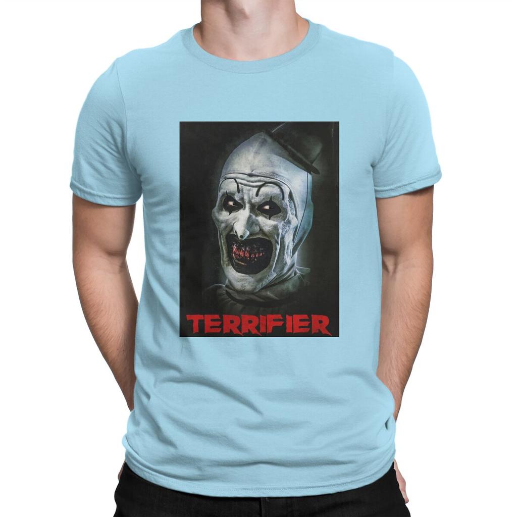 Новинка Футболка Terrifier Medium Horror для мужчин с круглым вырезом из чистого хлопка, страшные футболки с коротким рукавом, уникальная одежда