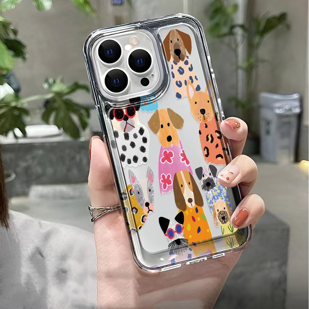 Милый Мультяшный Чехол Для Iphone 17 16 15 14 13 12 11 Pro Max Ударопрочный Мягкий Чехол Для Телефона Обложка 13 Pro Max 15 16 17 Air