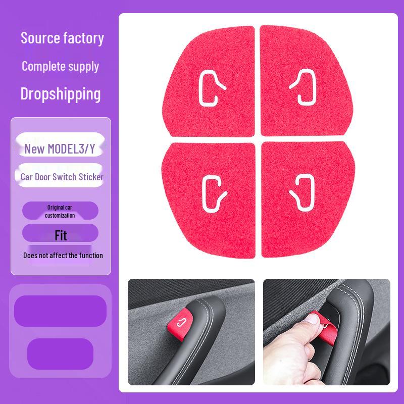 Наклейка на кнопку двери Tesla Model Y/3 - Аксессуар для защиты и украшения интерьера