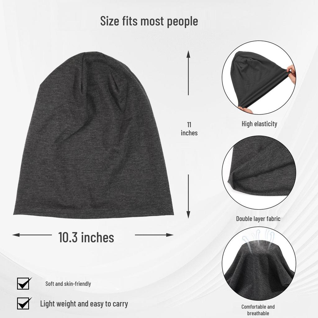 Однотонная двухслойная мешковатая шапка - Дышащая вязка для активного отдыха, езды на велосипеде, бега и использования после родов