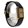 Cartier 82-95 925 Must Tank Vermeil LM Белый циферблат Кварцевые кожаные часы Черный / золото Б/у