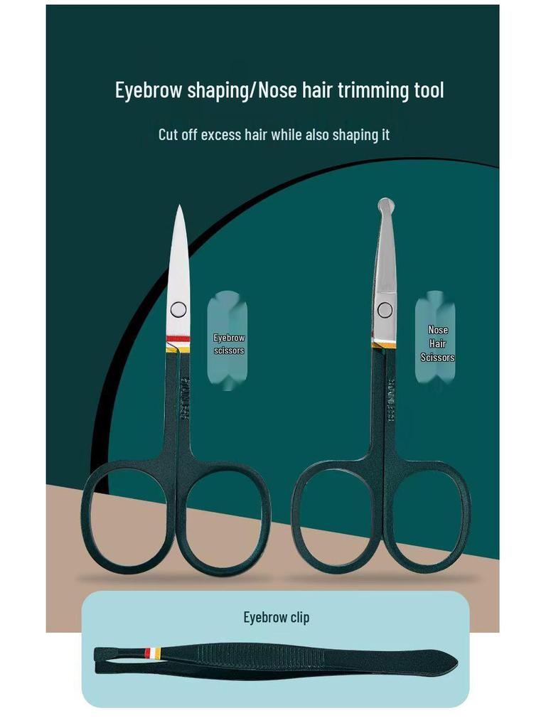 Премиальный маникюрный набор из 19 предметов из нержавеющей стали с кусачками для ногтей «Орлиный клюв»