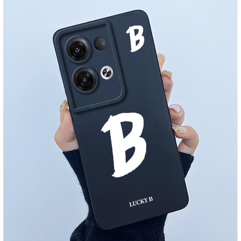 Для OPPO Reno 8 Pro 5G Reno8 Reno8 Pro Plus Ударопрочный Чехол для Телефона Счастливая Первая Буква Чехол Силиконовый Мягкий Матовый Задняя Крышка