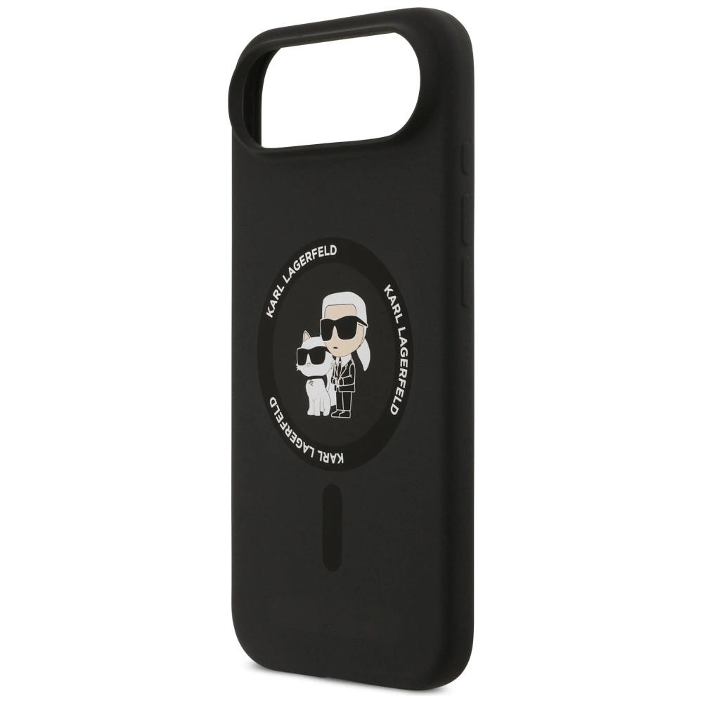Etui Karl Lagerfeld Silicone Karl&Choupette Ring MagSafe do iPhone 17 Air - czarne