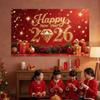 150x100CM 2026 Background Cloth Banner New Year Wall Decor Cloth New Year Backdrop  Shopping Mall