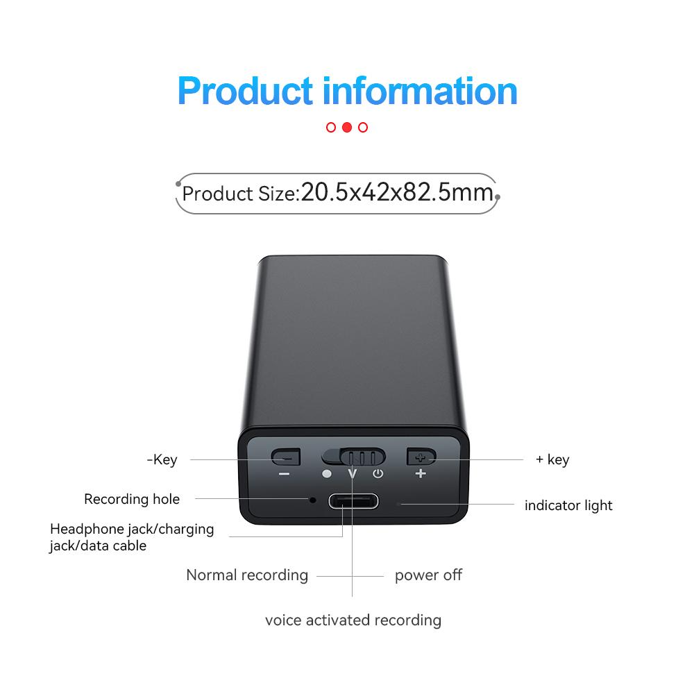 900-часовой компактный диктофон с активацией звука, 8G-64GB аудиорекордер