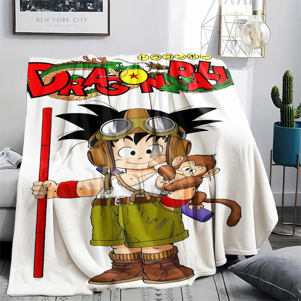 Фланелевое одеяло с принтом персонажей Dragon Ball, Высококачественное, Удобное для всех сезонов, Декор для дома, Тепло и уют, Идеально для рождественских подарков