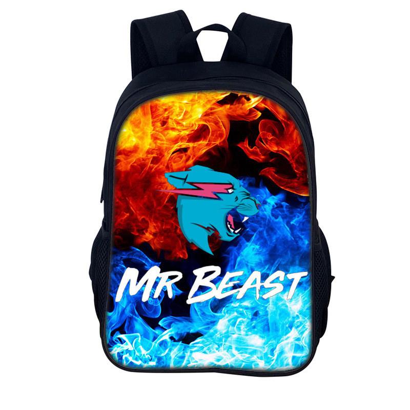 Рюкзак Mr Beast Lightning Cat Для Студентов И Для Активного Отдыха Нейлон Креативный Узор