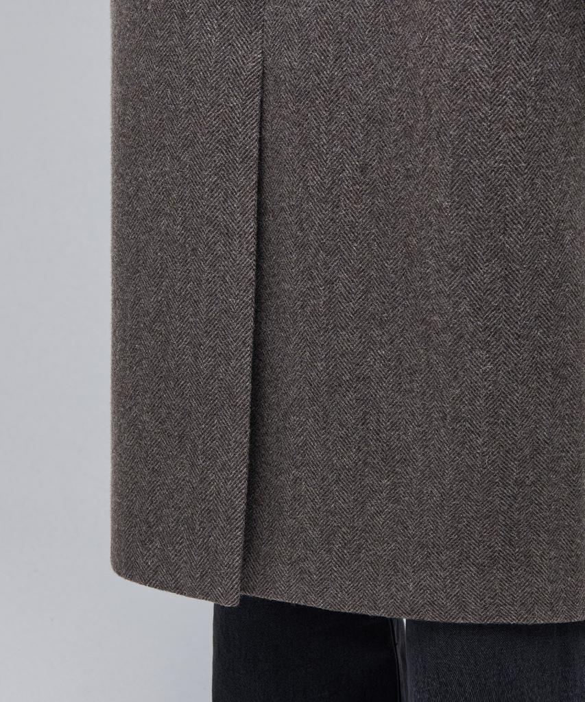 Musinsa Standard Manteco Herringbone Daddy Shoulder Double Long Coat [Brown]