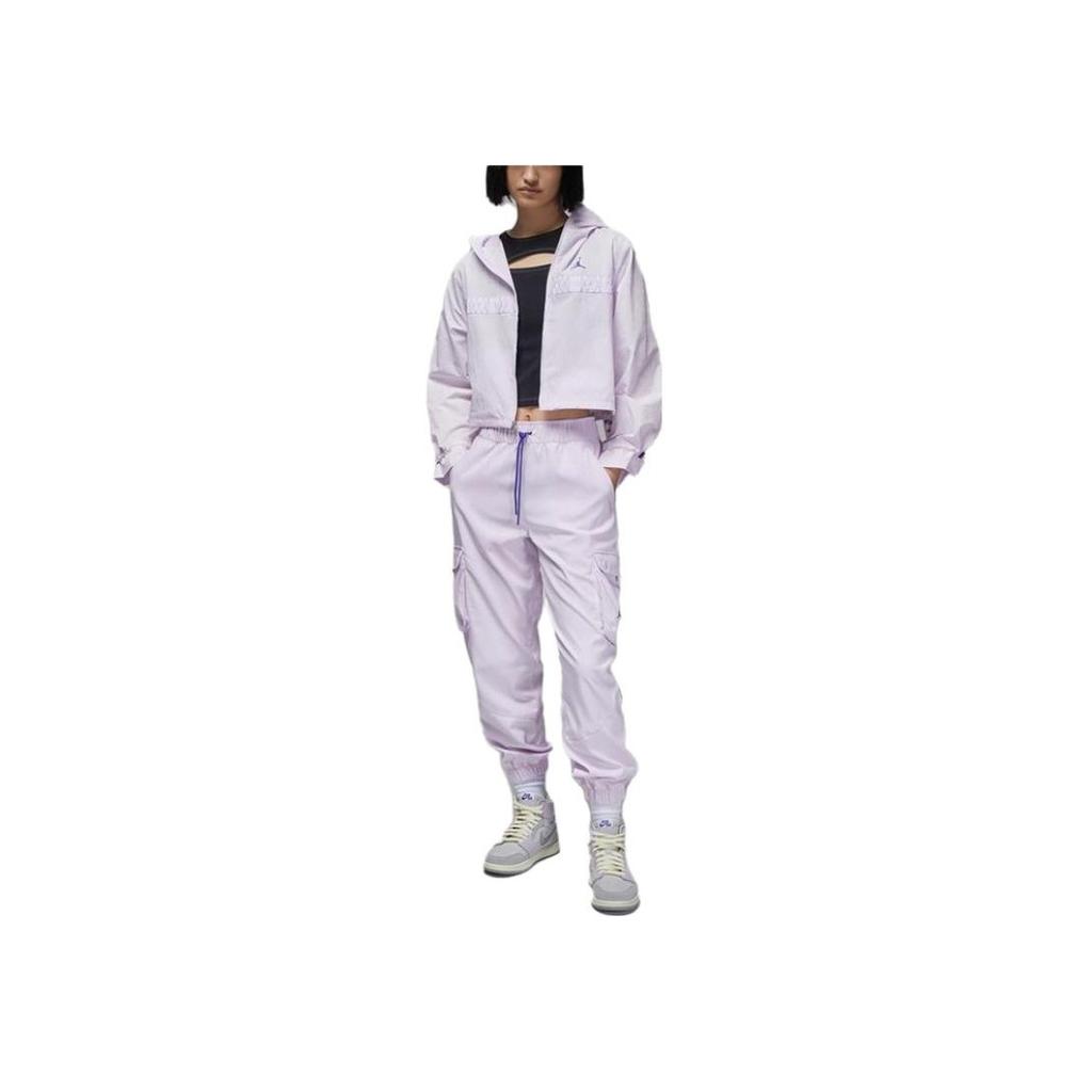 Jordan Легкая женская куртка на молнии с однотонным логотипом, верхняя одежда Light-Grape DX0457-509