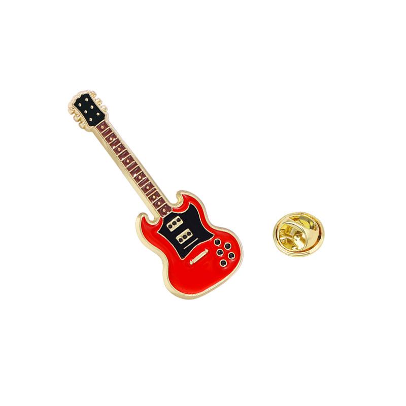 Electric Guitar Brooch Personalized Musical Instrument Violin Pin Student Gift Cartoon Badge Clothing Accessories