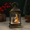 Christmas Decoration LED Plastic Glowing Santa Claus Interior Scene Water-Filled Flat Wind Lantern Tabletop Ornament Snowman
