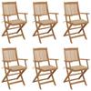 Day and Night - Day and Night Folding Garden Chairs 6 Units and Cushions Solid Acacia Wood