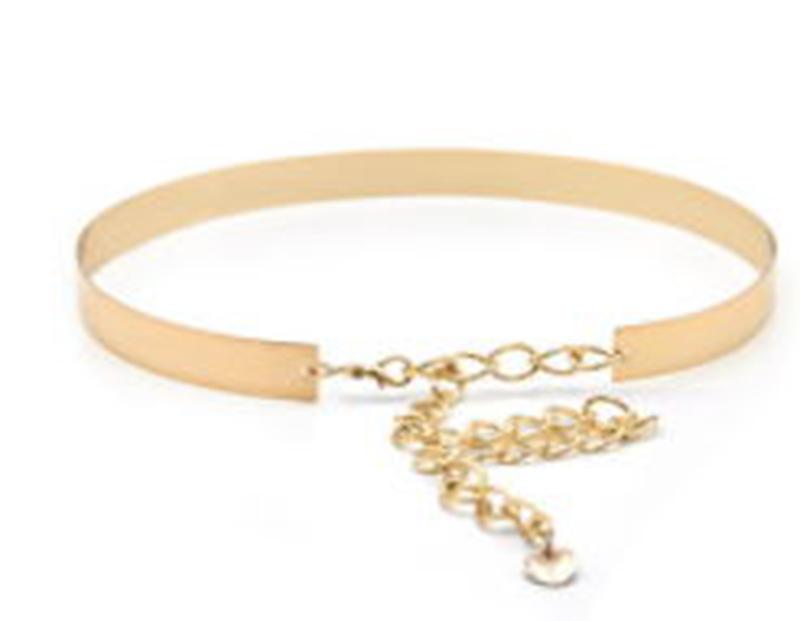 Женская цельнометаллическая поясная цепочка с зеркалом, широкая золотая серебряная пластина, пояс-цепочка