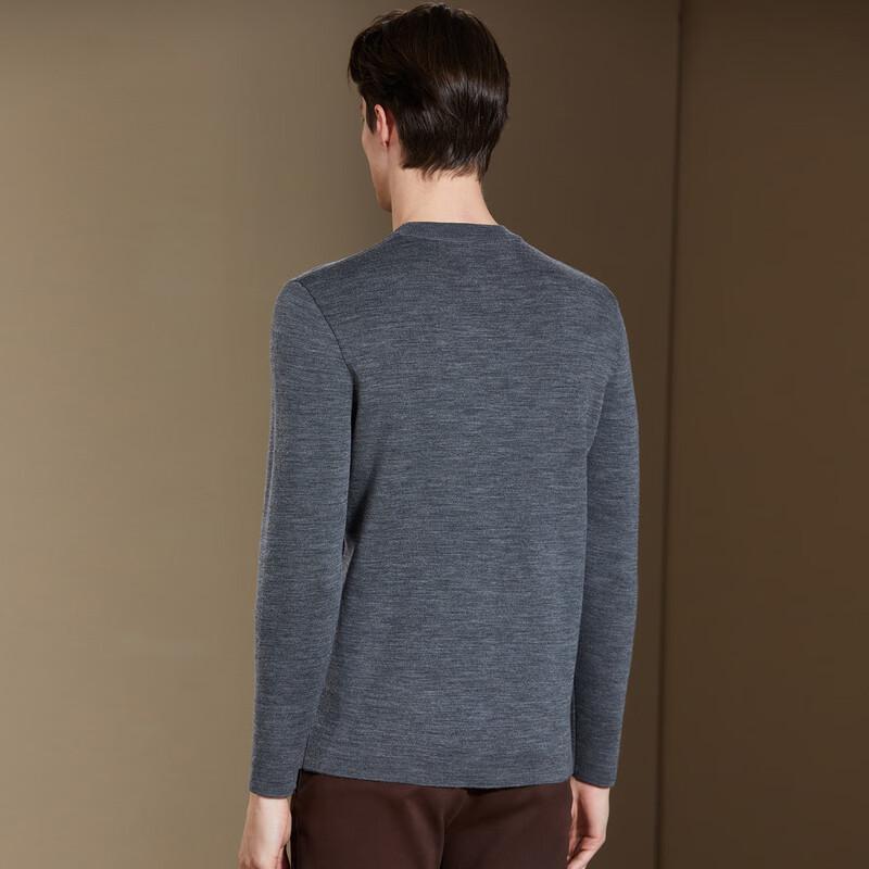 Antonio Men's Machine Washable 100% Wool Round Neck Sweater