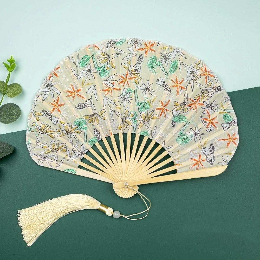 Retro Mini Shell Fan Portable Chinese Style Fan Decorative Folding Hand Fan Photo Prop