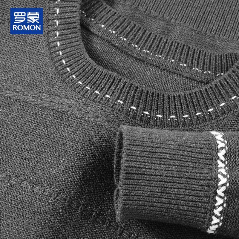 ROMON Men's Cotton-Blend Crew Neck Knit Sweater
