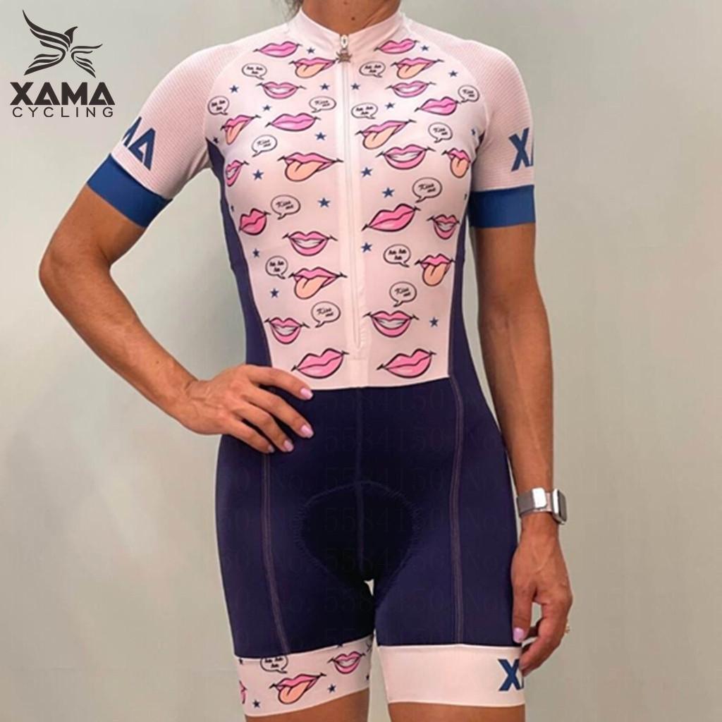 Женский велокомбинезон Xama Cycling Сексуальный леопардовый комбинезон с коротким рукавом Tri Suit Одежда для велогонок Pro Размеры 2XS-4XL