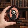 Artistic Wooden Magnets Halloween Retro Frame Refrigerator Magnet, Wood Oval Picture Fridge Party Supplies Cabinet Whiteboard Magnet for Home