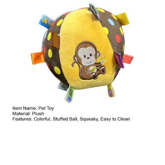 Плюшевый пищащий мяч для собаки с ремешками, набивной мяч со встроенным колокольчиком, интерактивная игрушка для апортировки для маленьких, средних и крупных собак